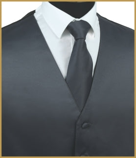 Satin Vest Charcoal
