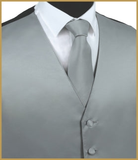 Satin Vest Silver Gray