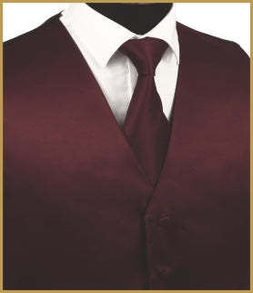 Satin Vest Burgundy