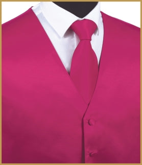 Satin Vest Hot Pink
