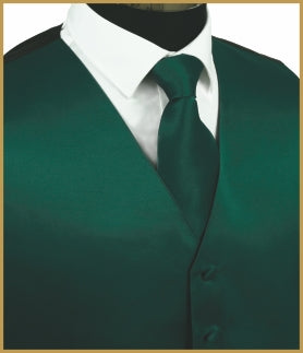 Satin Vest Hunter Green