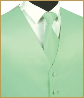 Satin Vest  Laurel Green