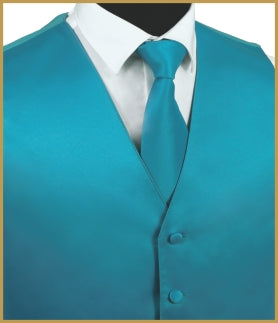 Satin Vest Turquoise