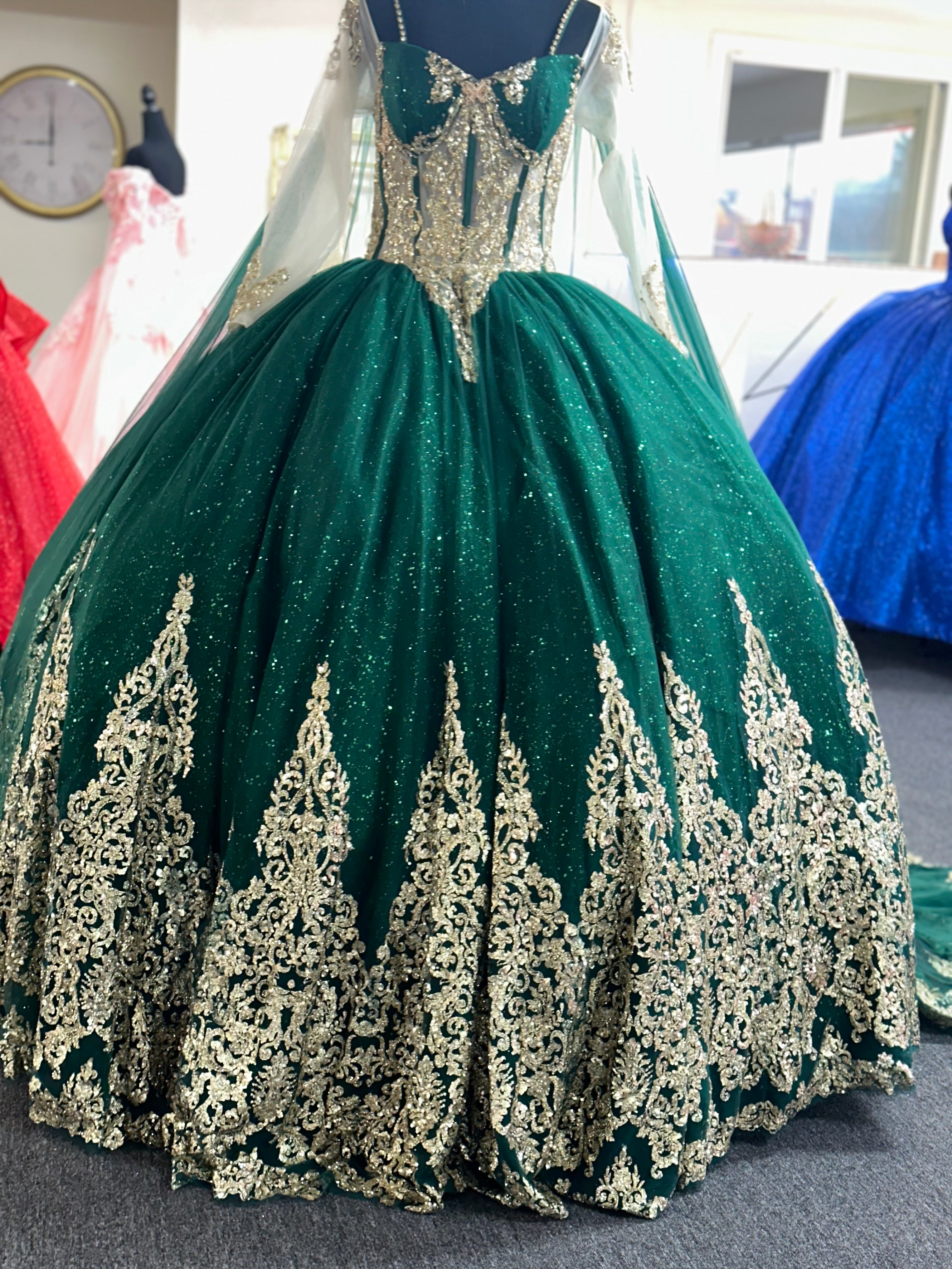 Emerald green dress IB0001