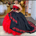 Red and black dress