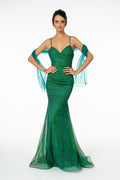 Sweetheart Ruched Glitter Mesh Long Dress available only in burgundy